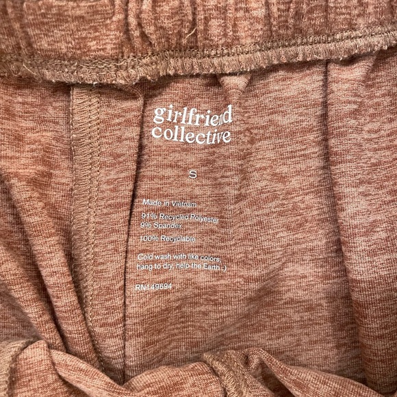 Girlfriend Collective Matching Lounge Set Shorts and Hoodie Sweatshirt Orange - Picture 3 of 6